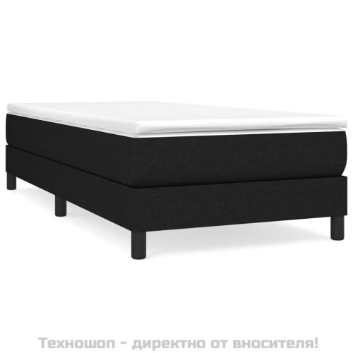 Боксспринг легло с матрак, черно, 90x200 см, плат