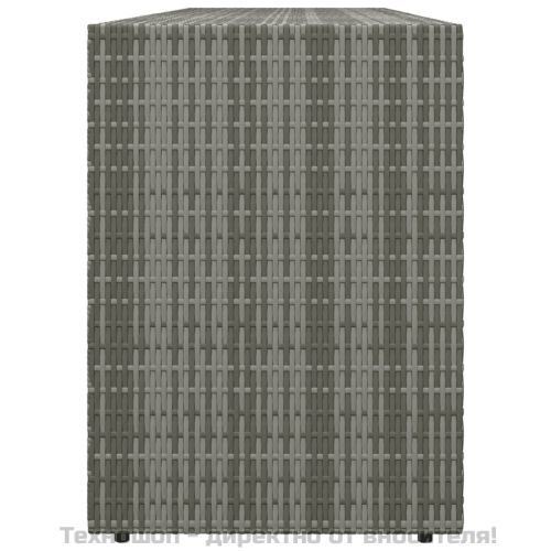 Градински шкаф за съхранение сив 198x55,5x80 см полиратан