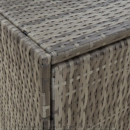 Градински шкаф за съхранение сив 198x55,5x80 см полиратан