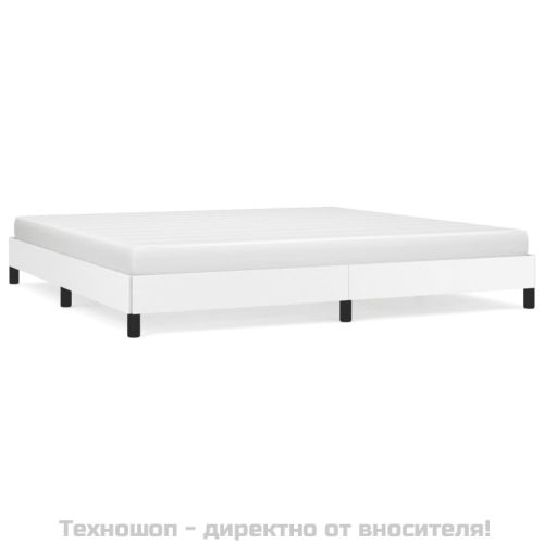 Pамка за легло бяла 200x200 см изкуствена кожа