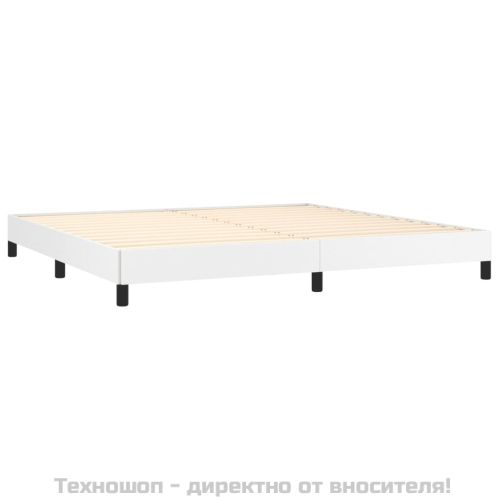 Pамка за легло бяла 200x200 см изкуствена кожа
