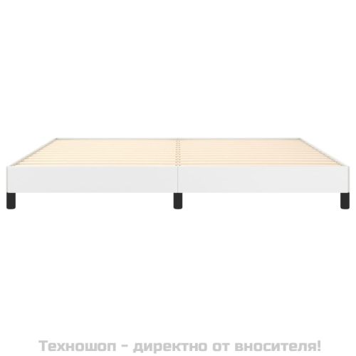 Pамка за легло бяла 200x200 см изкуствена кожа