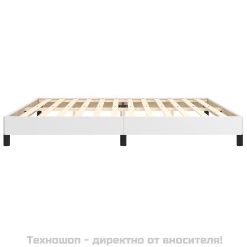 Pамка за легло бяла 200x200 см изкуствена кожа