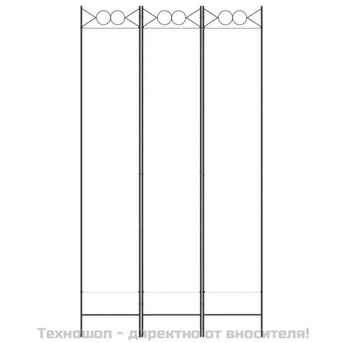 Параван за стая, 3 панела, бял, 120x220 см, текстил