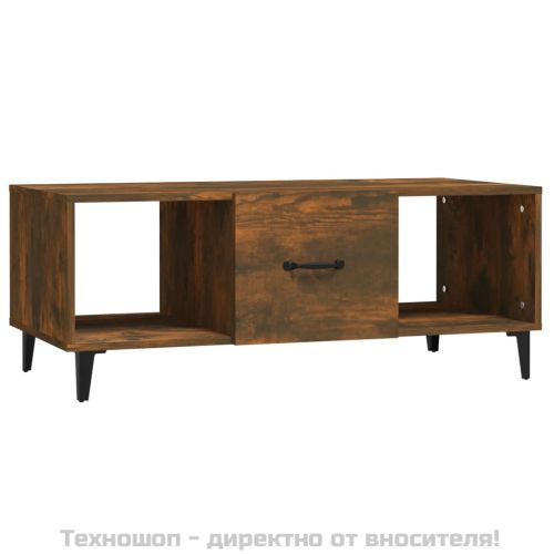 Кафе маса, опушен дъб, 102x50x40 см, инженерно дърво