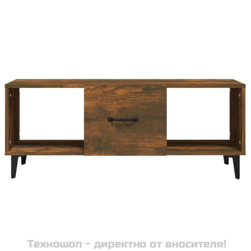 Кафе маса, опушен дъб, 102x50x40 см, инженерно дърво