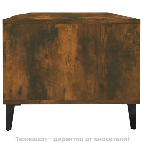 Кафе маса, опушен дъб, 102x50x40 см, инженерно дърво