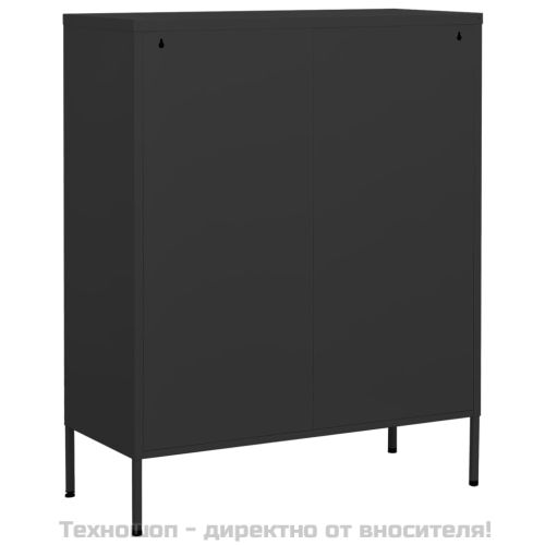 Шкаф за съхранение, антрацит, 80х35х101,5 см, стомана