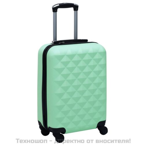 Твърд куфар с колелца, мента, ABS