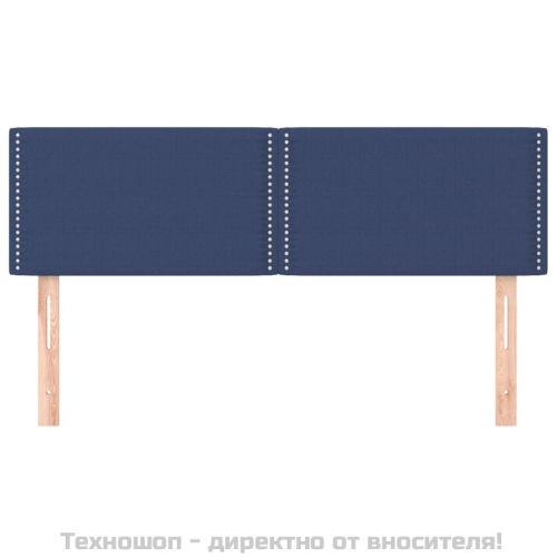 Горни табли за легло, 2 бр, сини, 72x5x78/88 см, плат