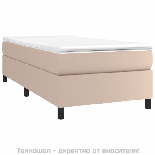 Рамка за легло с пружини, капучино, 90x190 см, изкуствена кожа