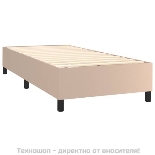 Рамка за легло с пружини, капучино, 90x190 см, изкуствена кожа