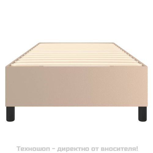 Рамка за легло с пружини, капучино, 90x190 см, изкуствена кожа