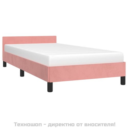 Рамка за легло с табла без матрак, розова, 80x200 см, кадифе
