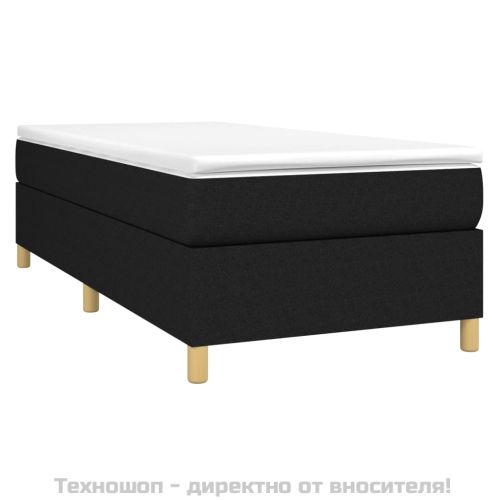 Рамка за легло с пружини, Черно, 80x200 см, плат