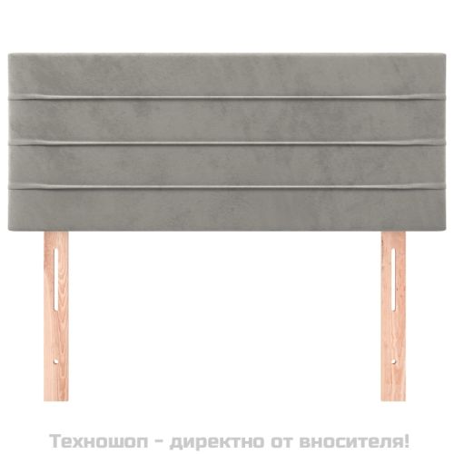 Горна табла за легло, светлосива, 90x5x78/88 см кадифе