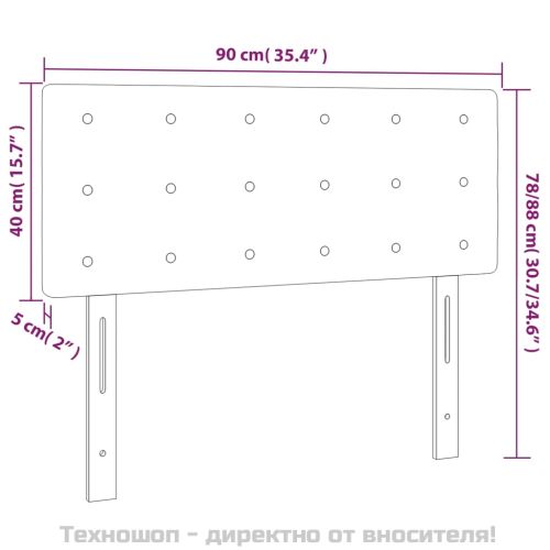 Горна табла за легло, черна, 90x5x78/88 см, изкуствена кожа