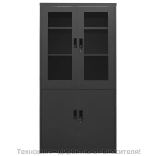 Офис шкаф, антрацит, 90x40x180 см, стомана