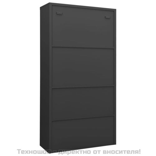 Офис шкаф, антрацит, 90x40x180 см, стомана
