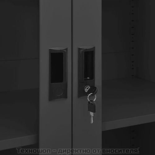 Офис шкаф, антрацит, 90x40x180 см, стомана