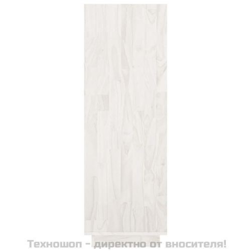 Библиотека/разделител за стая, бяла, 80x35x103 см, бор масив