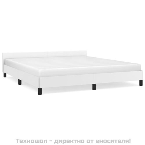 Рамка за легло с табла без матрак, бяла, 160x200 см