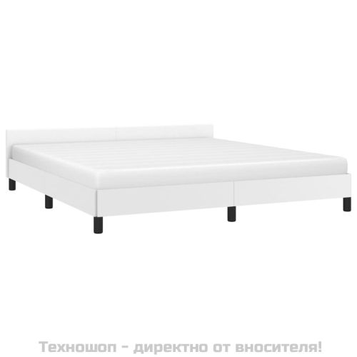 Рамка за легло с табла без матрак, бяла, 160x200 см
