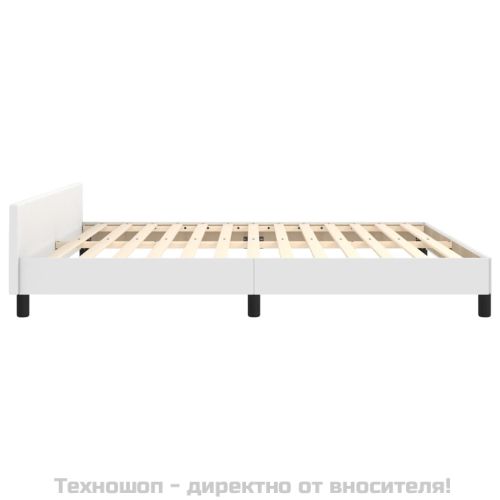 Рамка за легло с табла без матрак, бяла, 160x200 см