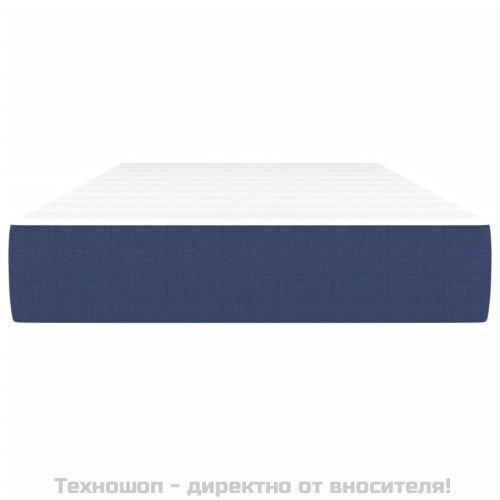 Матрак за легло с покет пружини средна твърдост синьо 90x200x20 см плат