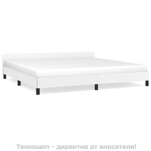 Рамка за легло с табла без матрак, бяла, 200x200 см