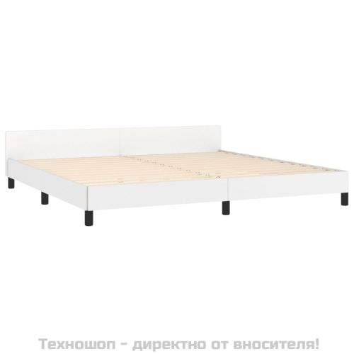 Рамка за легло с табла без матрак, бяла, 200x200 см