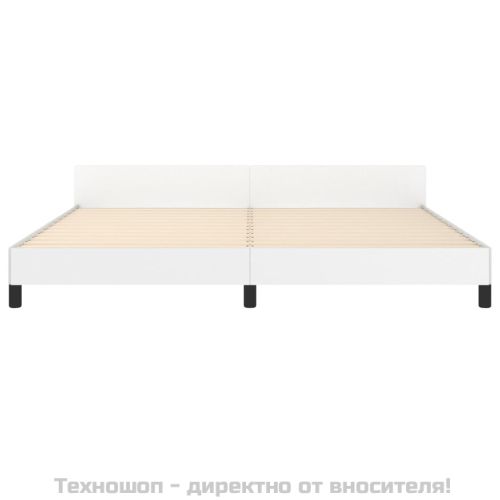 Рамка за легло с табла без матрак, бяла, 200x200 см