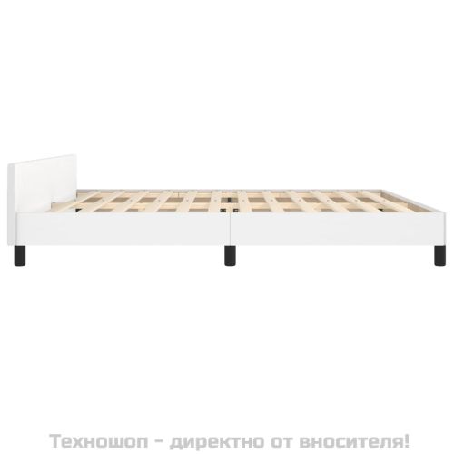 Рамка за легло с табла без матрак, бяла, 200x200 см