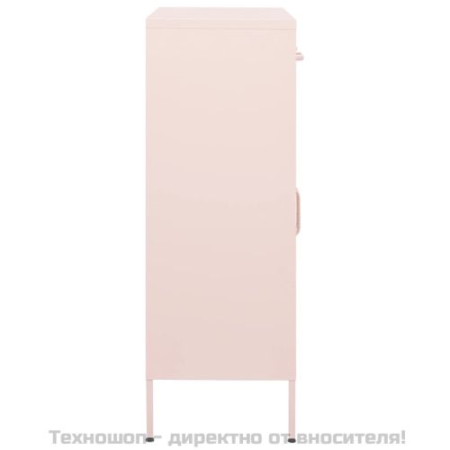 Шкаф за съхранение, розов, 80х35х101,5 см, стомана
