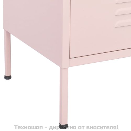 Шкаф за съхранение, розов, 80х35х101,5 см, стомана