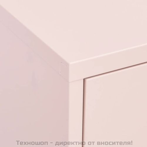 Шкаф за съхранение, розов, 80х35х101,5 см, стомана