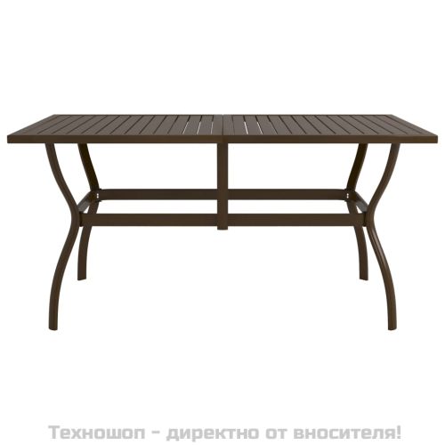 Градинска маса, кафява, 140x80x72 см, стомана