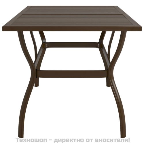 Градинска маса, кафява, 140x80x72 см, стомана