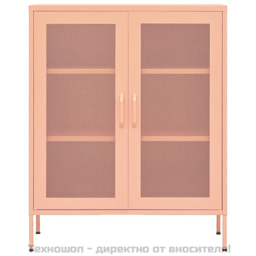Шкаф за съхранение, розов, 80х35х101,5 см, стомана