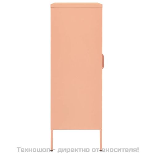 Шкаф за съхранение, розов, 80х35х101,5 см, стомана