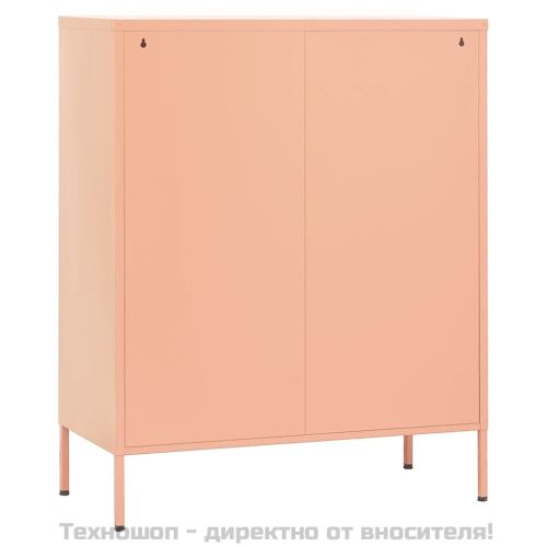 Шкаф за съхранение, розов, 80х35х101,5 см, стомана
