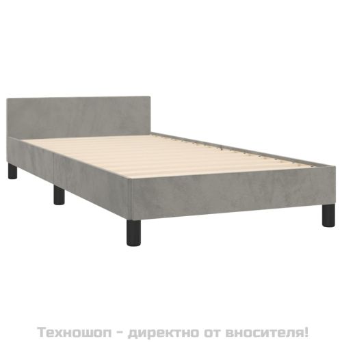 Рамка за легло без матрак, светлосива, 80x200 см, кадифе