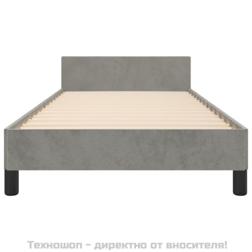 Рамка за легло без матрак, светлосива, 80x200 см, кадифе