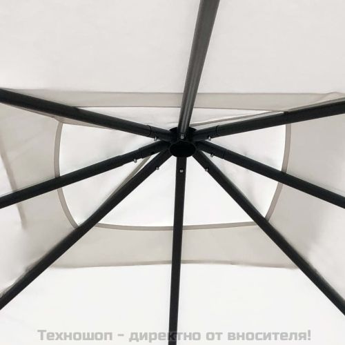 Шатра с покривала на стълбовете, 3x3x2,6 м, кремав, 160 г/м²