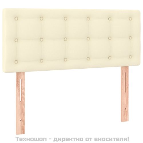 Горна табла за легло, кремава, 100x5x78/88 см, изкуствена кожа
