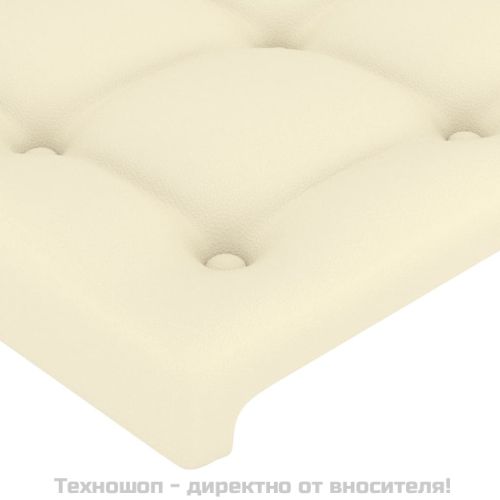 Горна табла за легло, кремава, 100x5x78/88 см, изкуствена кожа