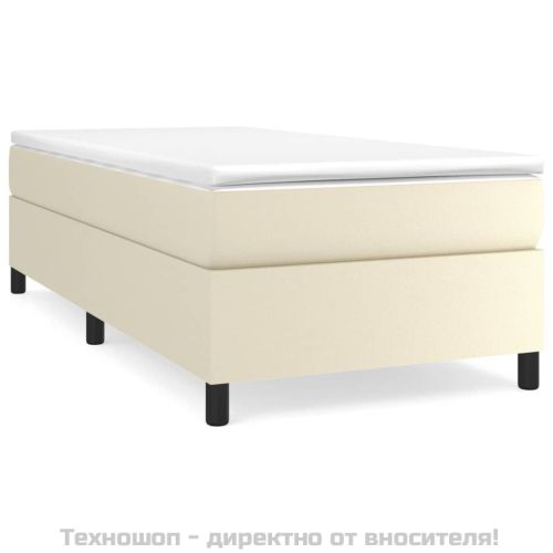Рамка за легло с пружини кремава 90x190 см изкуствена кожа