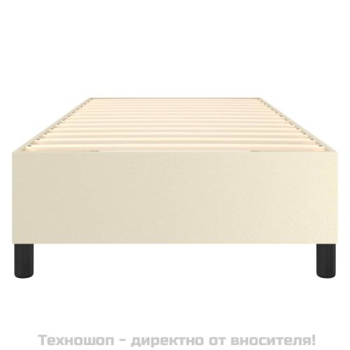 Рамка за легло с пружини кремава 90x190 см изкуствена кожа