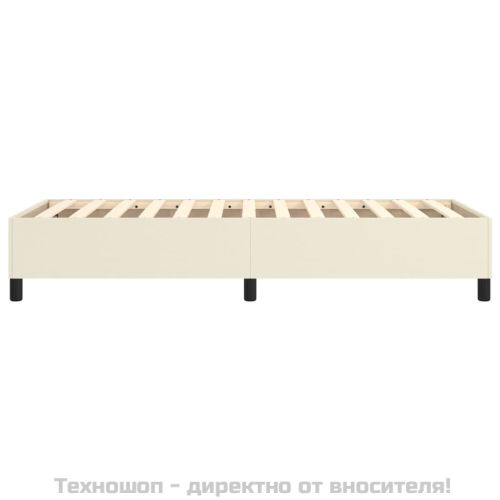 Рамка за легло с пружини кремава 90x190 см изкуствена кожа