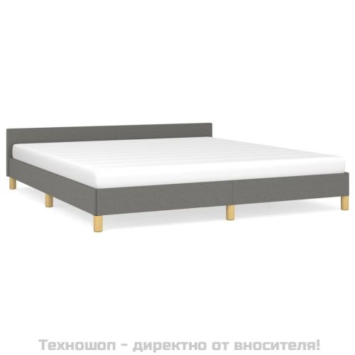 Рамка за легло без матрак, тъмносива, 160x200 см, плат